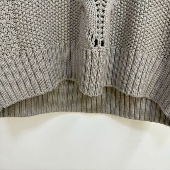 Trina Turk 100% Merino Wool Size Med Cozy Taupe Turtleneck S/S Chunky Sweater - Picture 4 of 12